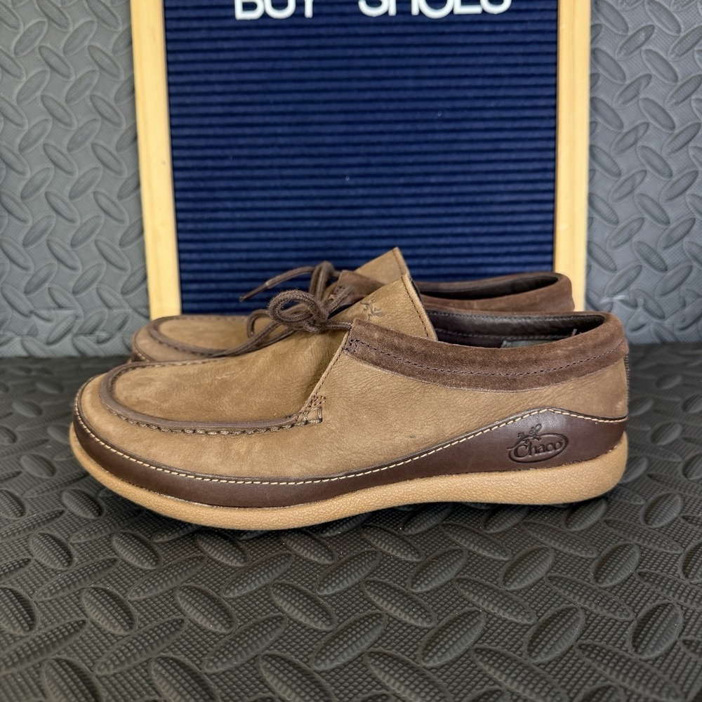 Chaco Pineland Moccasins Womens Size 7.5 Brown‎ Leather Lace Up Shoes EUC!